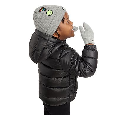 Toddlers Nike Patch Peak Beanie & Mittens Matching Set