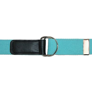 CTM Plus Size Cotton Web Belt with Double D Ring Buckle