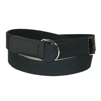 CTM Plus Size Cotton Web Belt with Double D Ring Buckle