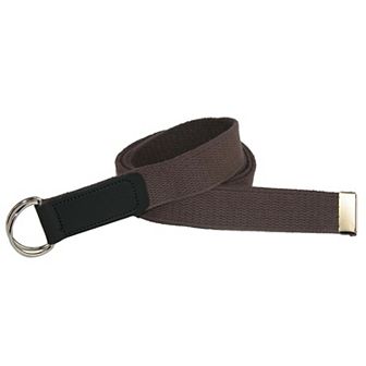 CTM Plus Size Cotton Web Belt with Double D Ring Buckle