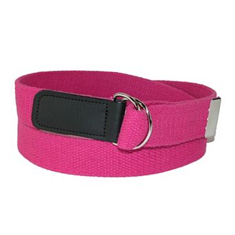 CTM Plus Size Cotton Web Belt with Double D Ring Buckle
