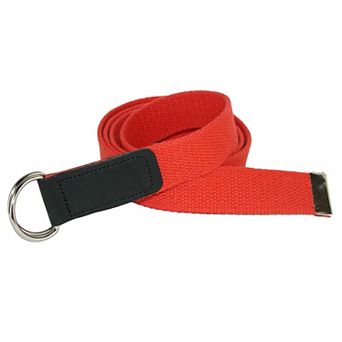CTM Plus Size Cotton Web Belt with Double D Ring Buckle