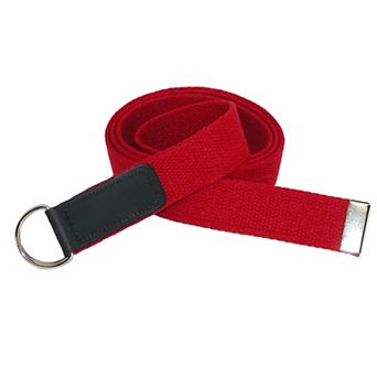 CTM Plus Size Cotton Web Belt with Double D Ring Buckle