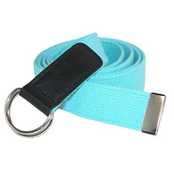 CTM Plus Size Cotton Web Belt with Double D Ring Buckle