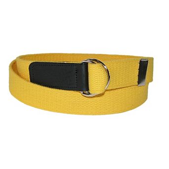 CTM Plus Size Cotton Web Belt with Double D Ring Buckle