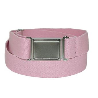 CTM Plus Size Elastic Belt with Magnetic No Show Flat Buckle