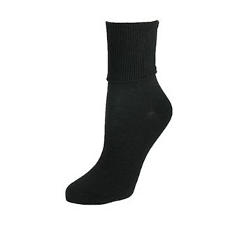 Jefferies Socks Women's Plus Size Cotton Turn Cuff Sock
