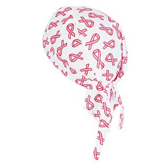 CTM Premium Cotton Unlined Breast Cancer Pink Ribbon Do Rag