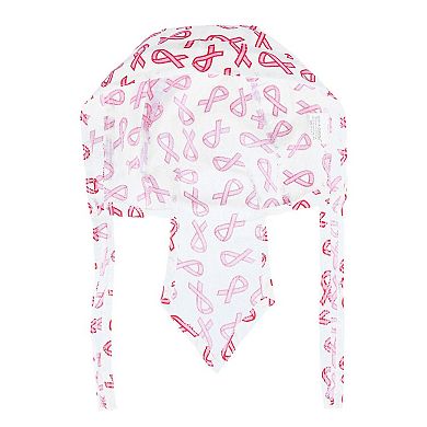 CTM Premium Cotton Unlined Breast Cancer Pink Ribbon Do Rag