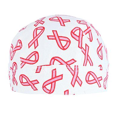 CTM Premium Cotton Unlined Breast Cancer Pink Ribbon Do Rag