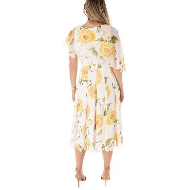 Women's Maison Tara Asymmetrical Caplet Midi Dress
