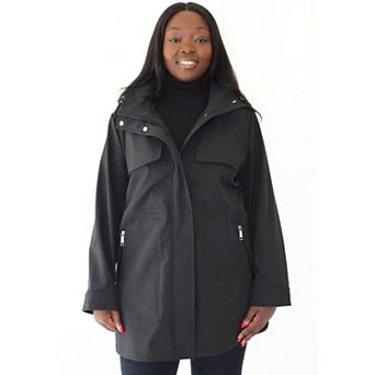 Plus Size Nine West Softshell Jacket with Hood & Zipper Pockets