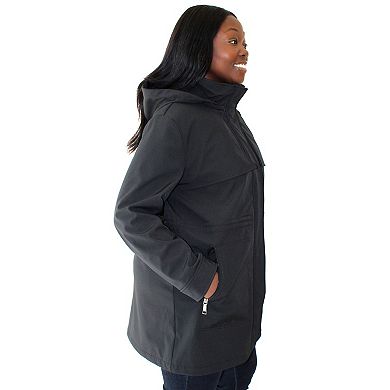 Plus Size Nine West Softshell Jacket with Hood & Zipper Pockets