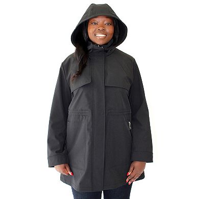 Plus Size Nine West Softshell Jacket with Hood & Zipper Pockets