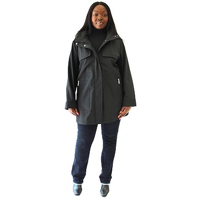 Plus Size Nine West Softshell Jacket with Hood & Zipper Pockets