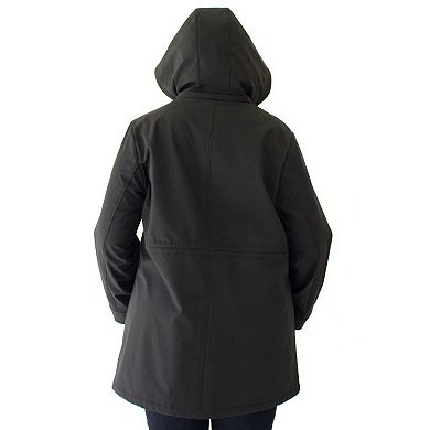 Plus Size Nine West Softshell Jacket with Hood & Zipper Pockets