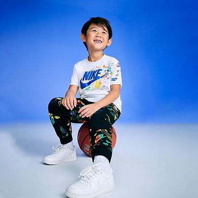 Boys 4-7 Nike All-Over Print Swoosh Reveal Fleece Joggers