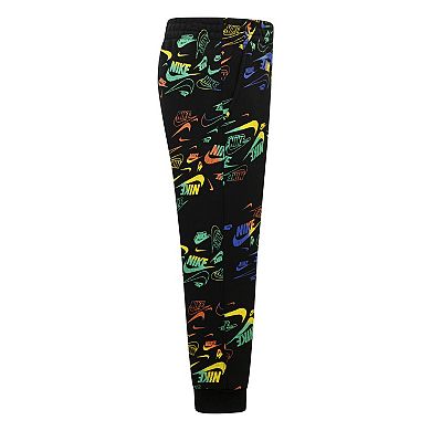 Boys 4-7 Nike All-Over Print Swoosh Reveal Fleece Joggers