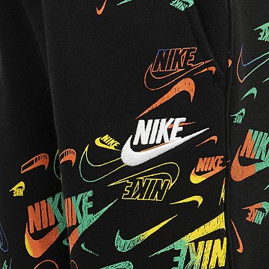 Boys 4-7 Nike All-Over Print Swoosh Reveal Fleece Joggers