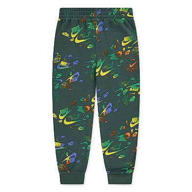 Boys 4-7 Nike All-Over Print Swoosh Reveal Fleece Joggers