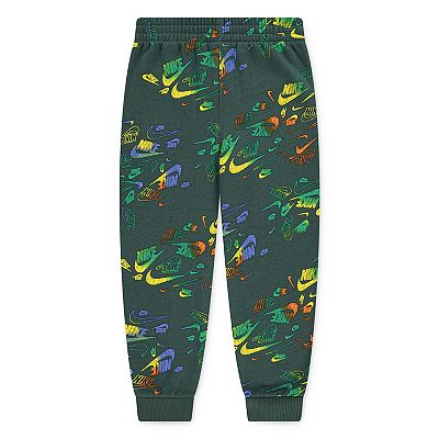 Boys 4-7 Nike All-Over Print Swoosh Reveal Fleece Joggers