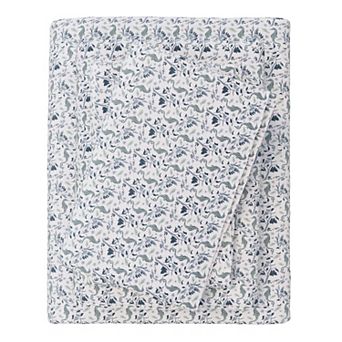 Patina Vie Pre-Washed Coastal Printed Microfiber Sheet Set with Pillowcases