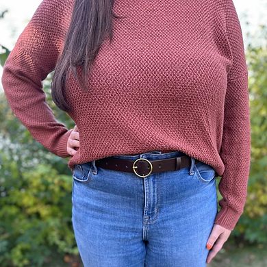CTM Women's Thick Rounded Buckle Belt