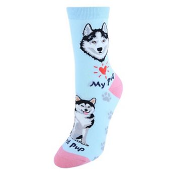 CTM Women's My Pup Crew Novelty Socks