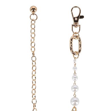 CTM Women's Pearl Chain Link Belt