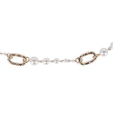 CTM Women's Pearl Chain Link Belt