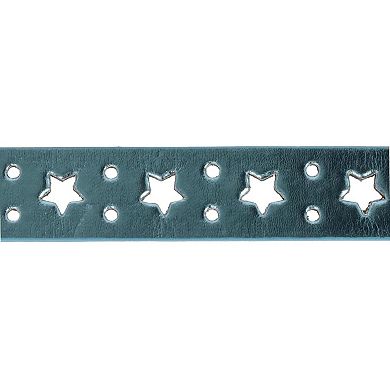 CTM Women's Metallic Star Notch Belt