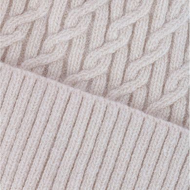 CTM Women's Solid Braided Knit Winter Beanie Hat