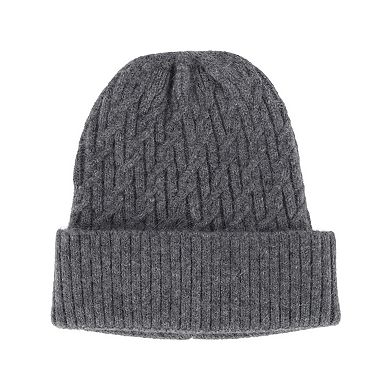 CTM Women's Solid Braided Knit Winter Beanie Hat