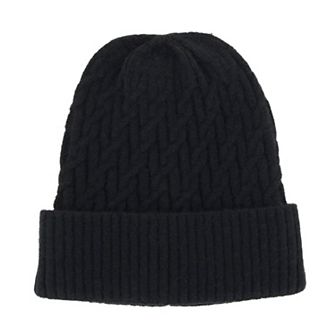 CTM Women's Solid Braided Knit Winter Beanie Hat