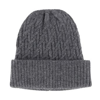 CTM Women's Solid Braided Knit Winter Beanie Hat