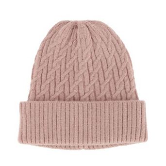 CTM Women's Solid Braided Knit Winter Beanie Hat