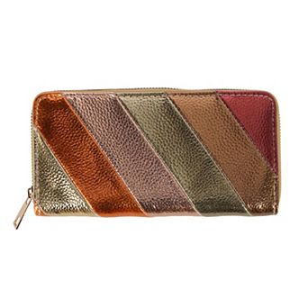 CTM Women's artificial Leather Rainbow Striped Wallet