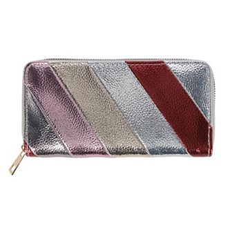 CTM Women's artificial Leather Rainbow Striped Wallet