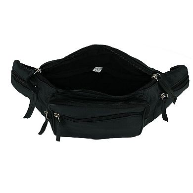 Leather Impressions Leather Fanny Waist Pack With Multiple Pockets