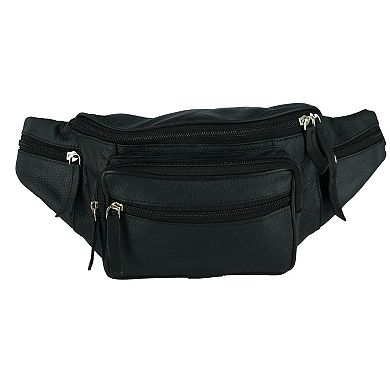 Leather Impressions Leather Fanny Waist Pack With Multiple Pockets