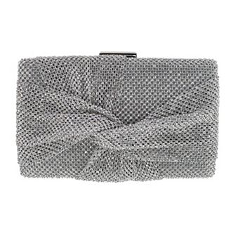 CTM Women's Rhinestone Studded Box Clutch Handbag