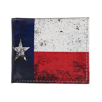 CTM Men's Vintage Texas Flag Bifold Wallet