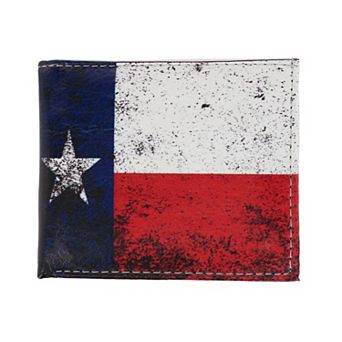 CTM Men's Vintage Texas Flag Bifold Wallet