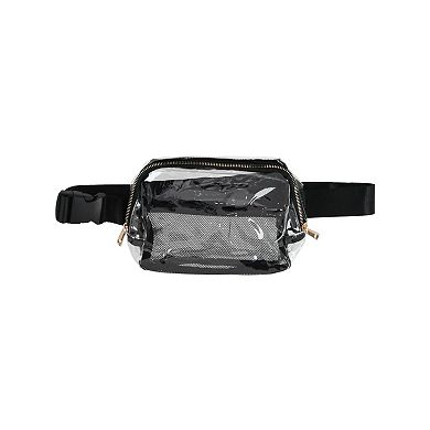 CTM Unisex Stadium Approved Clear Belt Bag with Mesh Pockets
