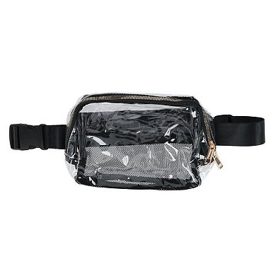 CTM Unisex Stadium Approved Clear Belt Bag with Mesh Pockets
