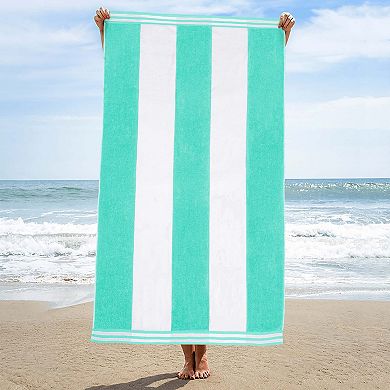 SUPERIOR Cabana Stripe Oversized Cotton 4-Piece Beach Towel Set