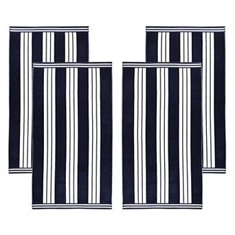 SUPERIOR Cabana Stripe Oversized Cotton 4 pc Beach Towel Set