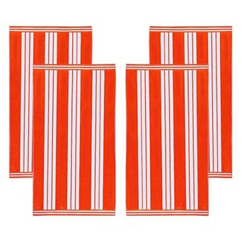 SUPERIOR Cabana Stripe Oversized Cotton 4 pc Beach Towel Set