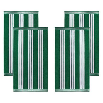 SUPERIOR Cabana Stripe Oversized Cotton 4 pc Beach Towel Set