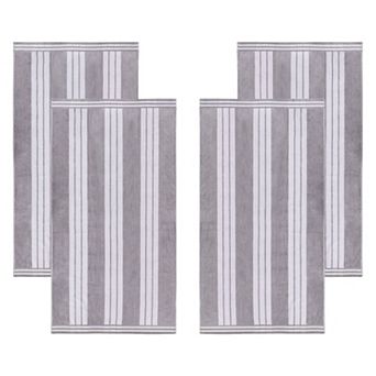 SUPERIOR Cabana Stripe Oversized Cotton 4 pc Beach Towel Set